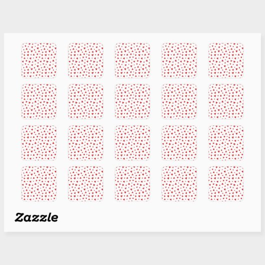 Little Valentine Hearts Square Stickers  スクエアシール (シート)