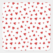 Little Valentine Hearts Square Stickers  スクエアシール (正面)