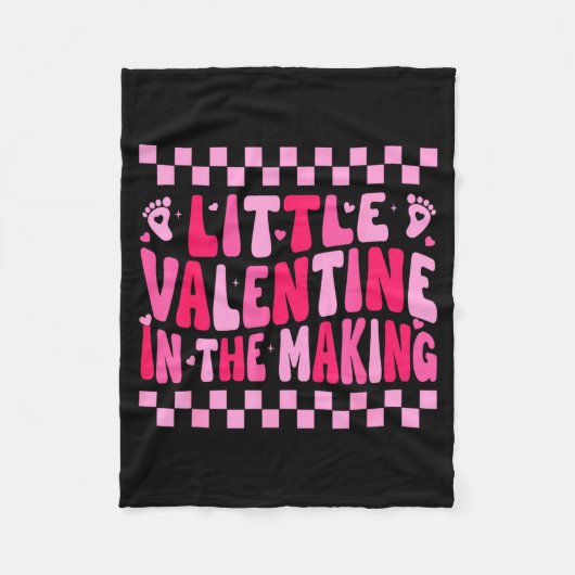 Little Valentine In The Making Valentines Day Preg フリースブランケット (正面)