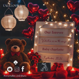 little Valentine Pregnancy Announcement Card 案内状