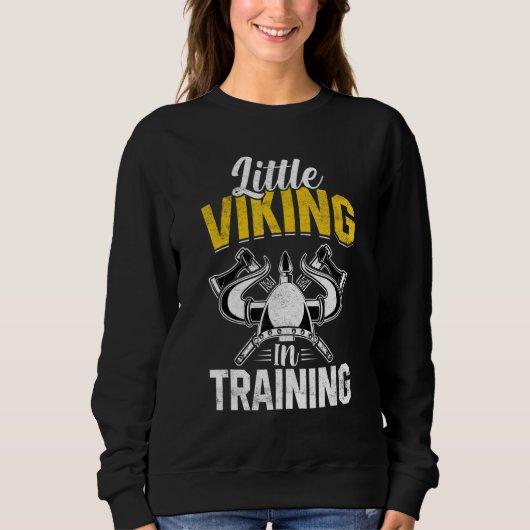 Little Viking In Training Valkyrie Boys Girls Todd スウェットシャツ (正面)