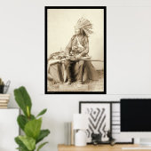 Little, Wearing Headdress at Wounded Knee SD 1890 ポスター (ホームオフィス)