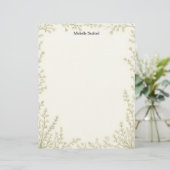 Little White Flowers Frame Stationery Paper レターヘッド (スタンド正面)
