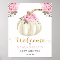 Little White Pumpkin Pink Floral Baby Shower