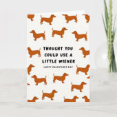 Little Wiener Dog Galentines Card カード (正面)