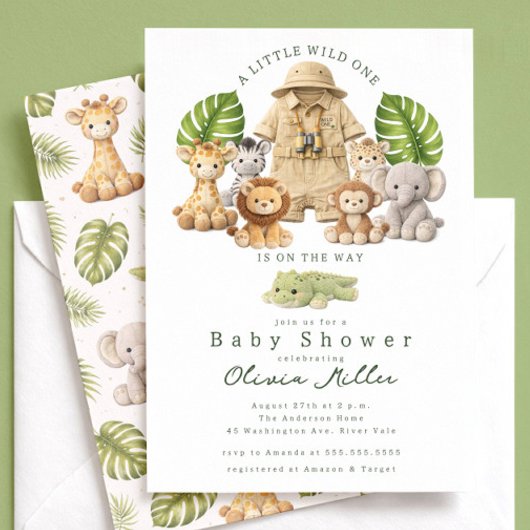 Little Wild One Baby Shower Invite 招待状