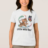 Little Wild One - Bengal Cat Chasing Butter トライブレンドTシャツ (正面)