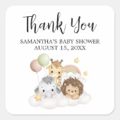 Little Wild One Cute Baby Shower Square スクエアシール (正面)