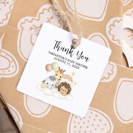 Little Wild One Cute Baby Shower Square フェイバータグ