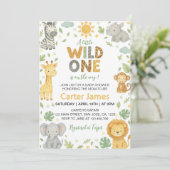 Little Wild One Safari Baby Shower 招待状 (スタンド正面)
