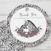 Little Wild One Zebra Baby Shower Safari Thank You フェイバータグ