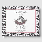 Little Wild One Zebra Photo Baby Shower Guest Book ゲストブック (正面)