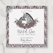 Little Wild One Zebra Safari Baby Shower フェイバータグ (正面)