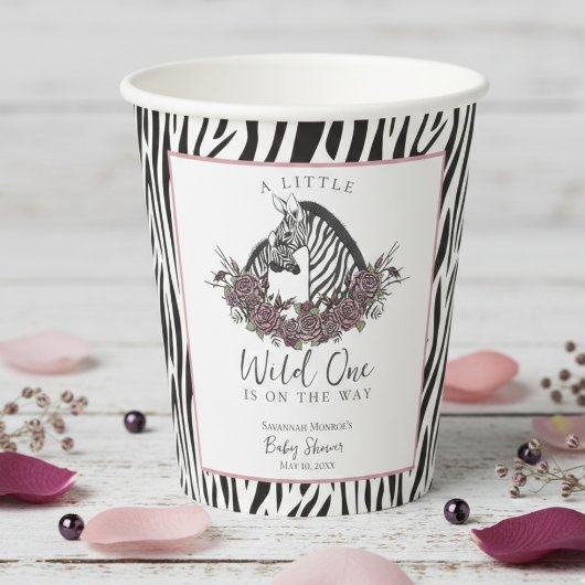 Little Wild One Zebra Safari Baby Shower Party 紙コップ