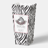Little Wild One Zebra Safari Baby Shower Popcorn フェイバーボックス (裏面)
