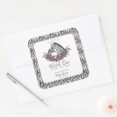 Little Wild One Zebra Safari Baby Shower Thank You スクエアシール (封筒)