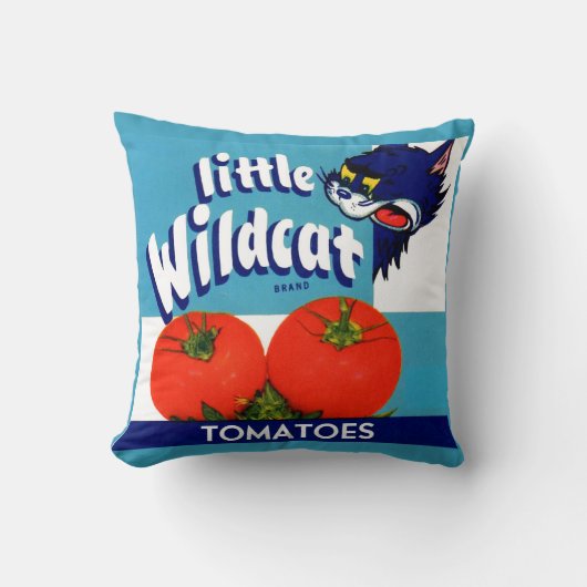 Little Wildcat Tomattomates crateラベル クッション (正面)
