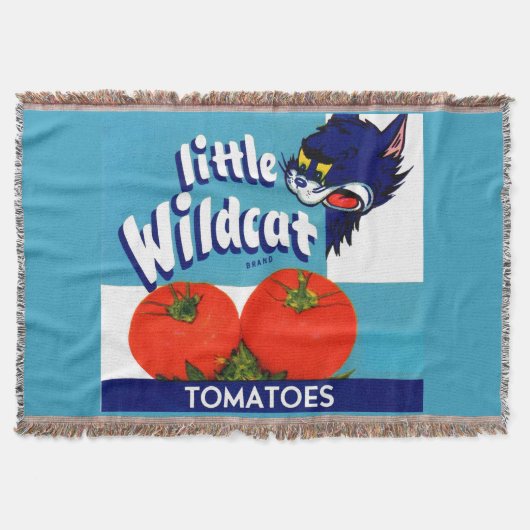 Little Wildcat Tomattomates crateラベル スローブランケット (正面)