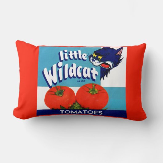 Little Wildcat Tomattomates crateラベル ランバークッション (正面)