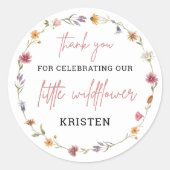 Little Wildflower赤ちゃんシャワーありがとう ラウンドシール (正面)
