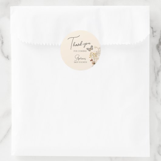 Little Wildflower赤ちゃんシャワーありがとう ラウンドシール (バッグ)