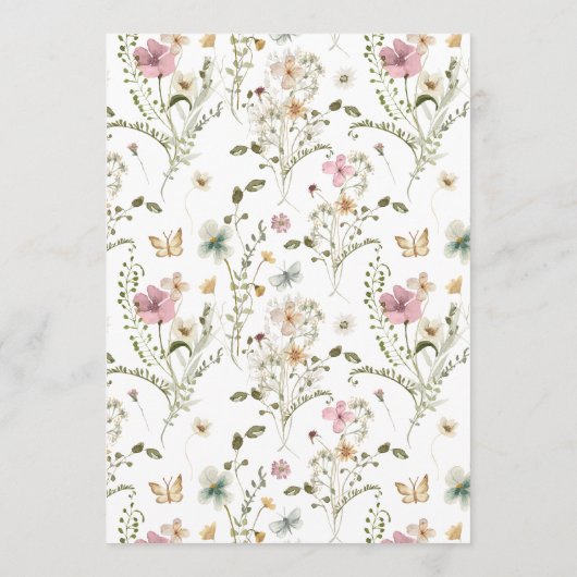 Little WildFlower赤ちゃんシャワービンゴゲームカード 招待状 (裏面)