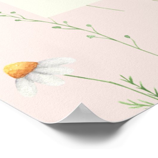 Little Wildflower赤ちゃんシャワー歓迎ポスターサイン ポスター (角)