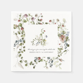 Little Wildflower | フラワー誕生日パーティ用ナプキン スタンダードカクテルナプキン