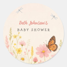 Little Wildflower Baby Showerスタンプ ラウンドシール