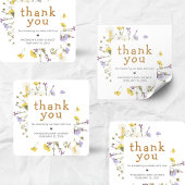 Little Wildflower Baby Shower スクエアシール