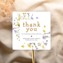 Little Wildflower Baby Shower スクエアシール