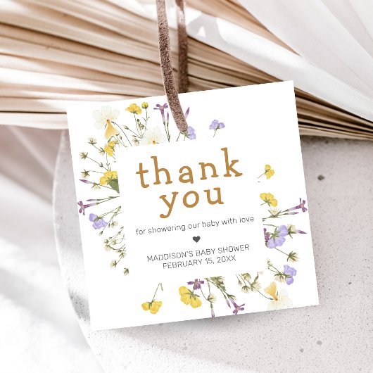 Little Wildflower Baby Shower フェイバータグ