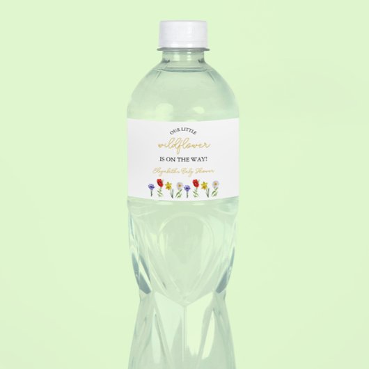 Little Wildflower Baby Shower ペットボトルラベル