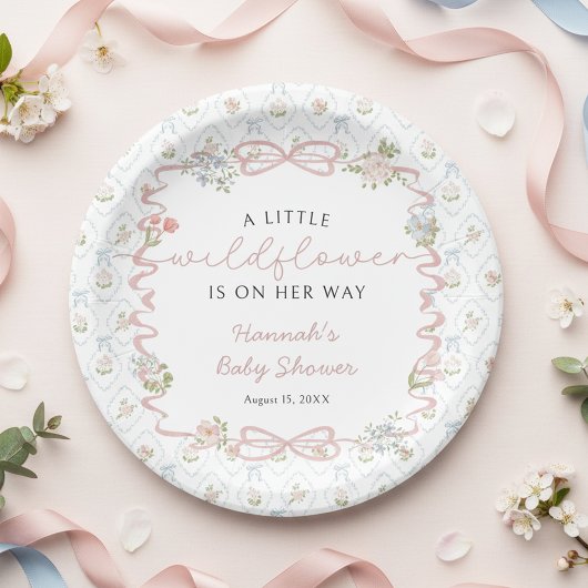 Little Wildflower Baby Shower  ペーパープレート