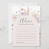 Little Wildflower Baby Shower Advice Card 招待状 (正面)