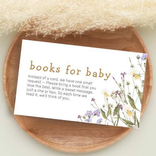 Little Wildflower Baby Shower Books for Baby エンクロージャーカード