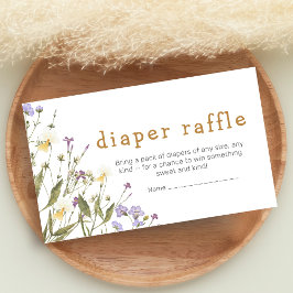 Little Wildflower Baby Shower Diaper Raffle エンクロージャーカード