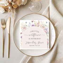 Little Wildflower Baby Shower Paper Napkins スタンダードカクテルナプキン