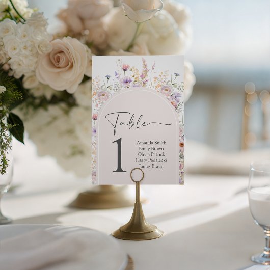 Little Wildflower Baby Shower Table Numbers 台座サイン