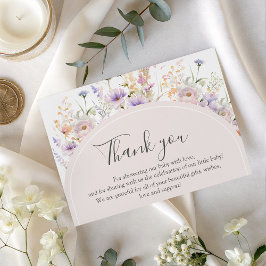 Little Wildflower Baby Shower Thank You Card エンクロージャーカード