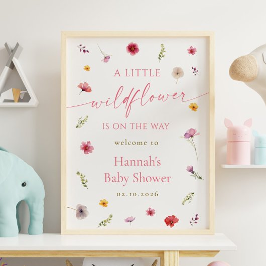 Little Wildflower Baby Shower Welcome ポスター