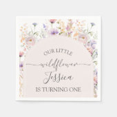 Little Wildflower Birthday Paper Napkins スタンダードカクテルナプキン (正面)