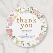 Little Wildflower Boho Baby Shower フェイバータグ (正面)