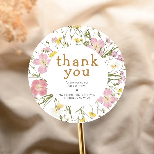 Little Wildflower Boho Baby Shower ラウンドシール