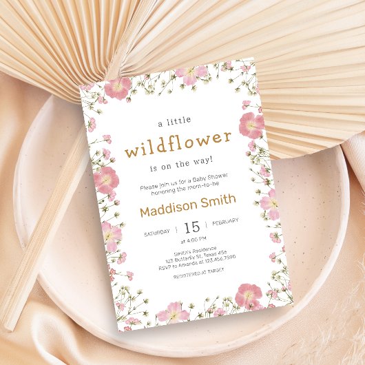 Little Wildflower  Boho Baby Shower 招待状