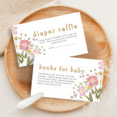 Little Wildflower Boho Baby Shower Books for Baby エンクロージャーカード