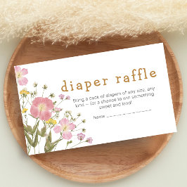 Little Wildflower Boho Baby Shower Diaper Raffle エンクロージャーカード