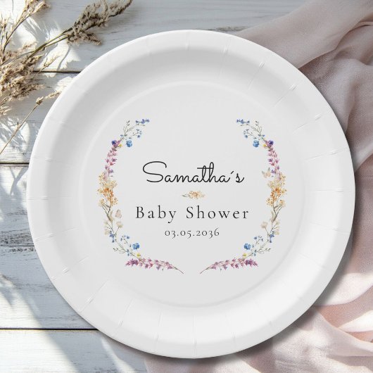 Little Wildflower Boho Dream - Baby Shower ペーパープレート