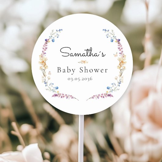 Little Wildflower Boho Dream - Baby Shower ラウンドシール