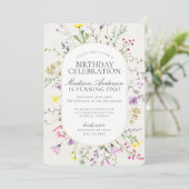 Little Wildflower Boho Floral Birthday Party 招待状 (スタンド正面)